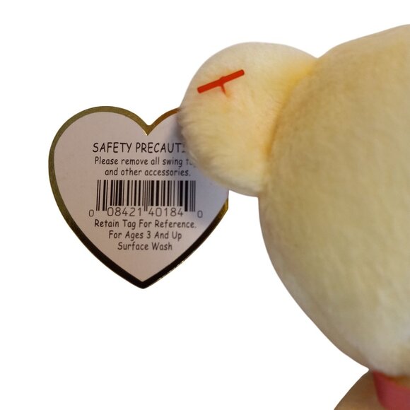 Ty Beanie Babies Bear Eggs 2005 Yellow Plush Easter Embroidered Egg Design NEW - Picture 5 of 6